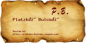 Platzkó Bulcsú névjegykártya